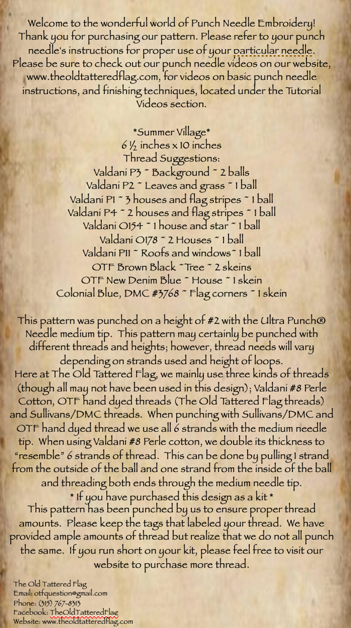 Summer Village Punch Needle Pattern