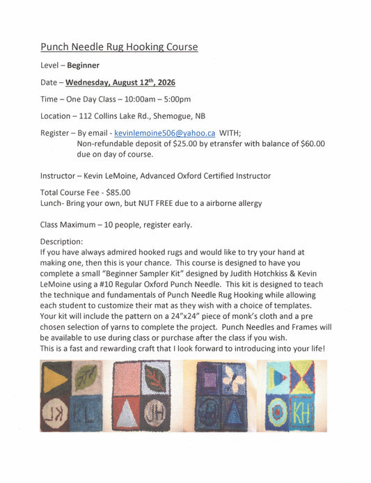 Beginner's Punch Needle Rug Hooking Course