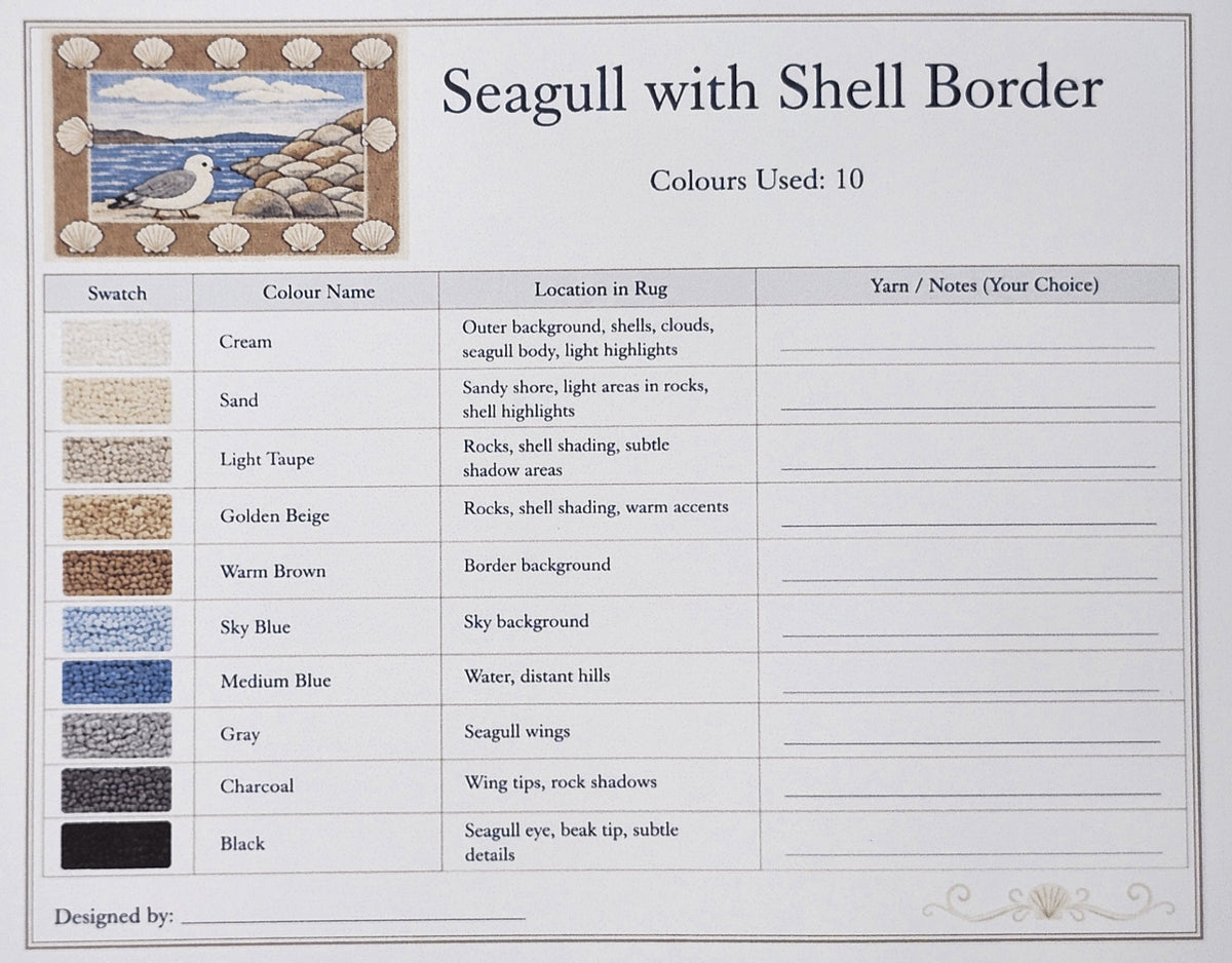 Seagull with Shell Border
