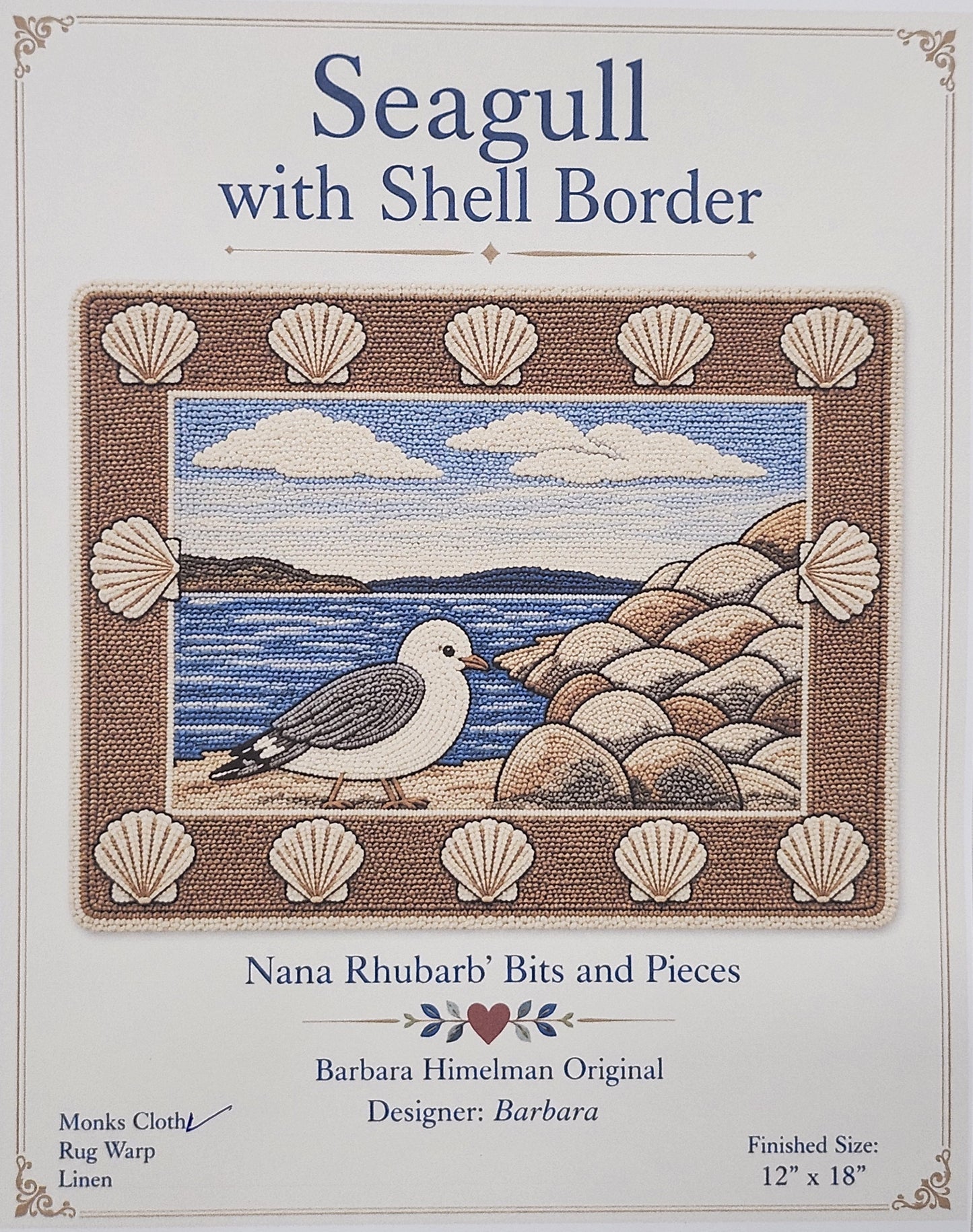 Seagull with Shell Border