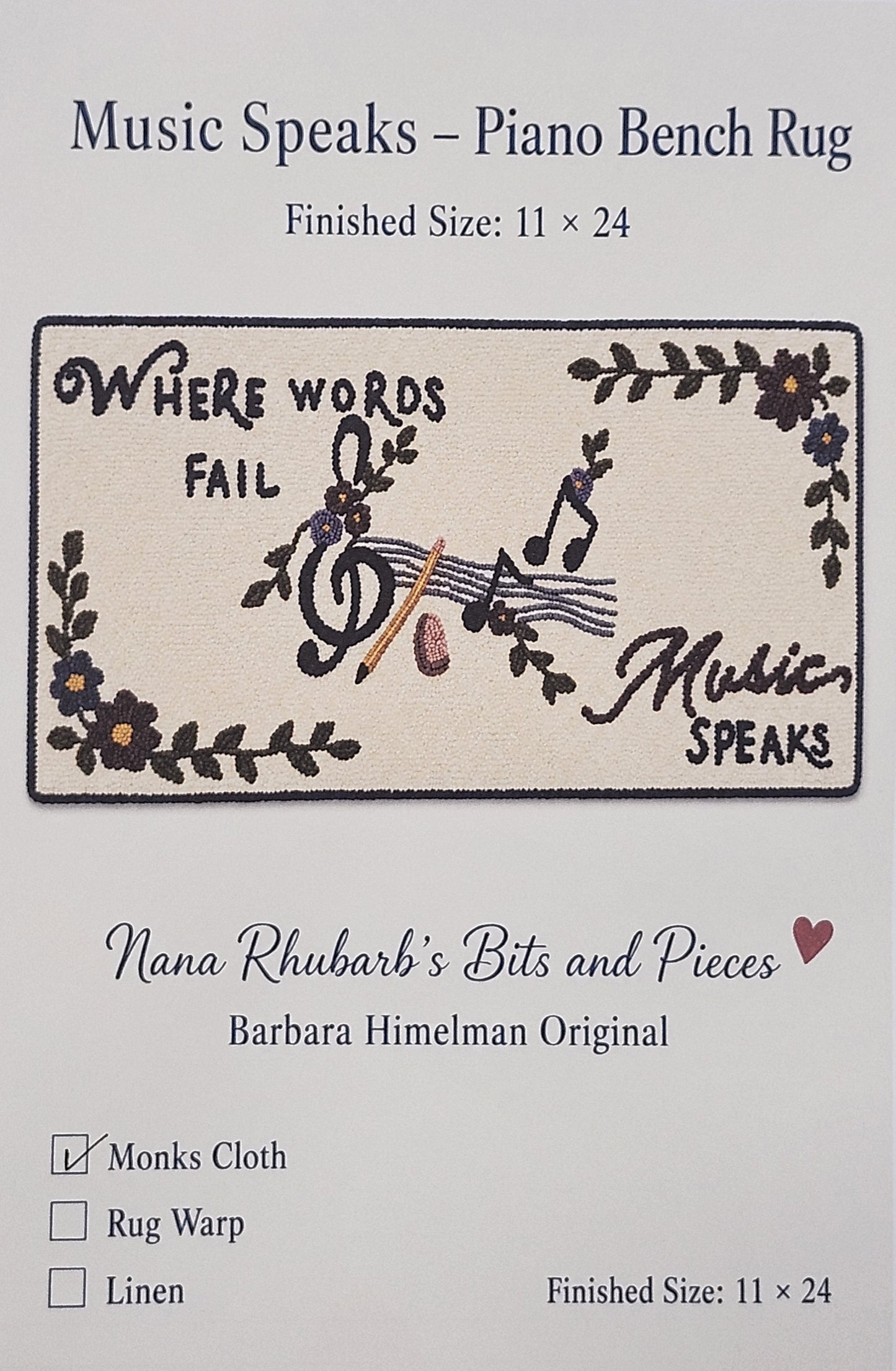 Music Speaks - Piano Bench Rug